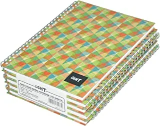 دفتر ملاحظات من FIS LINBSA51605 خفيف مفرد مسطح 100 ورقة بغطاء صلب حلزوني 5 قطع ، مقاس A5