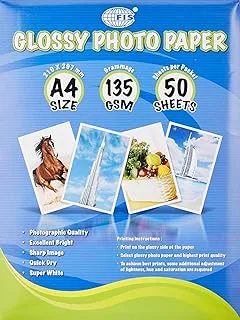 FIS 50 Sheets Glossy Photo Paper, 210 mm x 207 mm Size