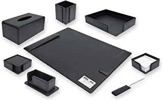 FIS FSDSEX201BK Executive Desk Set 8-Pieces, Black
