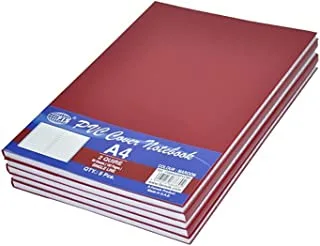 FIS FSNBA42QPVCMR Single Line PVC Cover Notebook 5-Pieces, 96 Sheets/192 Pages, A4 Size, Maroon