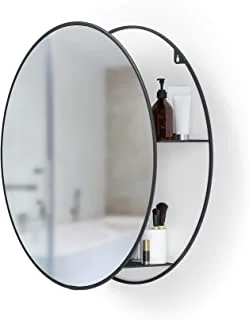Umbra Cirko Mirror & Storage Unit, Vanity Mirror, Bathroom Mirror, Wall Mirror, Entryway Organizer