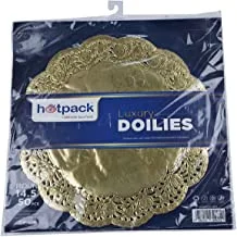 Hotpack HSMRDG14P5 Round Doilies 50-Pieces, 14.5-Inch Size, Gold