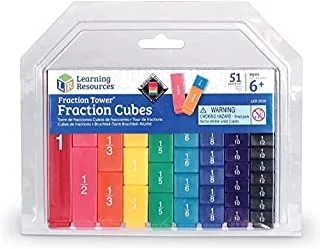 Learning Resources Fraction Tower Fraction Cubes, 51 Pieces, Multi, LER2510