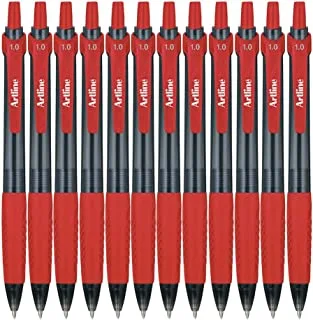 قلم جاف قابل للسحب من ارتلاين 8410 ، 12 قطعة ، أحمر