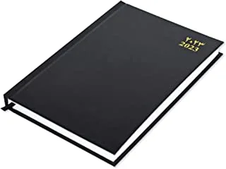 دفتر ملاحظات A5 2023 ، فينيل ، (عربي / إنجليزي) غلاف صلب أسود -FSDI21AE23BK