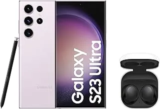 Samsung Galaxy S23 Ultra, 256GB, Lavender, KSA Version, 5G Mobile Phone, Dual SIM, Android Smartphone + SAMSUNG Galaxy Buds2 Earbuds with Charging Case, ANC and Sound Customization, Graphite