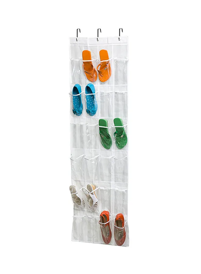Honey Can Do 24 Pocket Out Door Shoe Organizer White 22x54x0.2inch