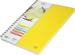 FIS FSUB3SPPLE 120 Sheets Micro Perforated Pages 3 Subject University Books, A4 Size, Yellow