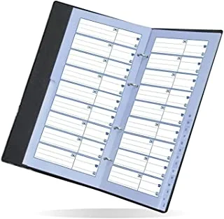 FIS FSAD25X13.5EN 60 Sheets 4 Rings English Address Book with PVC Cover, 250 mm x 135 mm Size