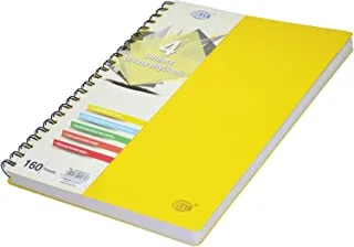 FIS FSUB4SPPLE 160 Sheets Micro Perforated Pages 4 Subject University Book, A4 Size, Yellow