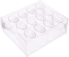 Hotpack Heavy Weight Plastic Displayer Tray with Oval Cup, 10 Pieces