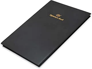 FIS FSCL10BKN 10 Sheets PVC Cover Signature Book with Gift Box, 240 mm x 340 mm Size, Black