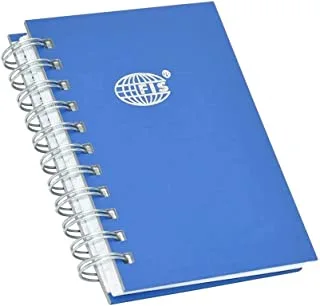 Fis 8mm single ruled 96 sheets spiral manuscript book, a7 size, blue