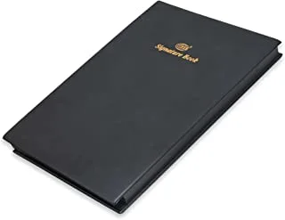 FIS FSCL20BKN 20 Sheets PVC Cover Signature Book with Gift Box, 240 mm x 340 mm Size, Black