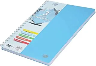 FIS FSUB3SPPTU 120 Sheets Micro Perforated Pages 3 Subject University Books, A4 Size, Blue