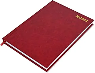 Fis 2023 agenda diary english vinyl hard cover, maroon - fsdi75ev23mr