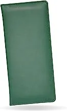 FIS FSCLCBGR حامل دفتر شيكات بغطاء إيطالي من البولي يوريثان ، مقاس 10 سم × 22.5 سم ، أخضر