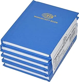 FIS FSMNA72Q 8mm Single Ruled 96 Sheets Manuscript Books 5-Pack, 2 Quire Size, Blue