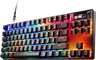 SteelSeries Apex Pro TKL (2023) - Mechanical Gaming Keyboard – World’s Fastest Keyboard – Adjustable Actuation – Esports Tenkeyless – OLED Screen – American QWERTY Layout, 64856
