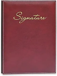 FIS 10-Divisions Bonded Leather Signature Book, Maroon