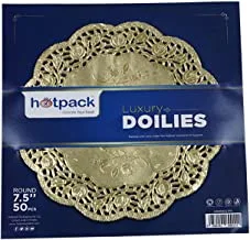 Hotpack Gold Round Paper Doilies 7.5 Inch, 50 Pieces