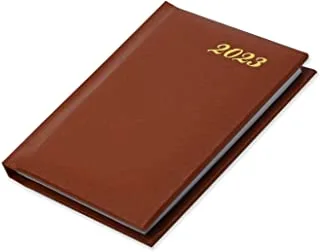 دفتر مذكرات للجيب من Fis 2023 ، من الفينيل الإنجليزي ، منظر أسبوعي مبطن من جانب واحد ، بني - FSDI12E23BR
