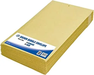 FIS Peel and Seal Bubble Envelopes 12-Pieces, 220 mm x 340 mm Size, Brown