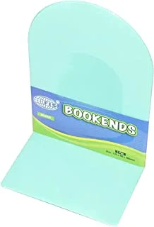 FIS Plastic Body Bookend 2-Pieces, 135 mm x 88 mm x 200 mm Size, Green