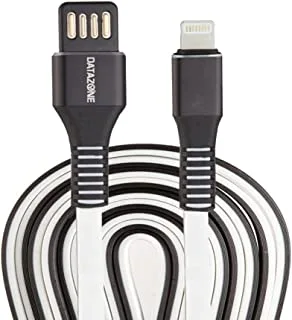 Datazone Fast Charger Cable for IOS Devices, Double Sided USB A to Lightning Cable DZ-IP2MF Black