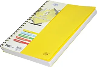 Fis fsub5spple 5 200 sheets micro perforated pages subject university books, a4 size, yellow