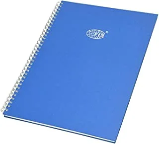 FIS 8mm Single Ruled 96 Sheets Spiral Manuscript Book, 2 Quire Size, Blue