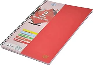FIS FSUB2SPPRE 80 Sheets Micro Perforated Pages 2 Subject University Books, A4 Size, Red