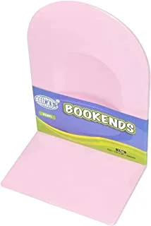 FIS Plastic Body Bookend 2-Pieces, 135 mm x 88 mm x 200 mm Size, Pink