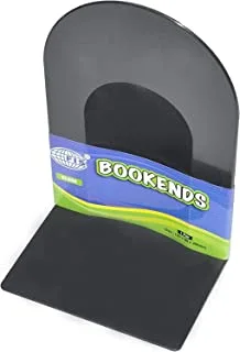 FIS Plastic Body Bookend 2-Pieces, 135 mm x 88 mm x 200 mm Size, Black
