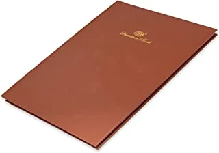 FIS FSCL10 10 Sheets Vinyl Cover Signature Book, 240 mm x 340 mm Size, Brown