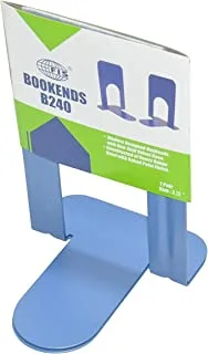 FIS Bl Metal Body Bookend 2-Pieces, 136 mm x 117 mm x 185 mm Size, Blue