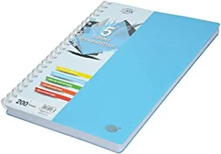 FIS FSUB5SPPTU 5 200 Sheets Micro Perforated Pages Subject University Books, A4 Size, Blue