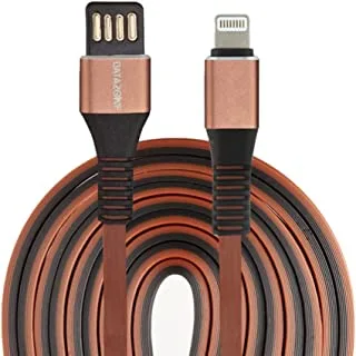 Datazone Fast Charger Cable for IOS Devices, Double Sided USB A to Lightning Cable DZ-IP2MF Brown