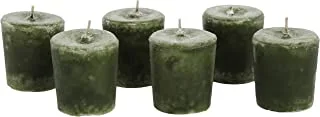 Aroma Naturals Votive Candles Essential Oil With Juniper Spruce And Basil Evergreen Holiday 6 Count