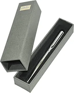 FIS FSBP-60BK 0.7 mm Ballpoint Pen, Silver Body/Black Ink