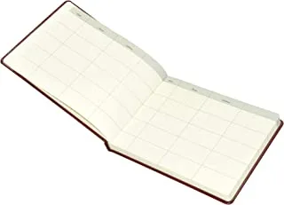 FIS Executive Visitor Book in Bonded English Leather, 25 x 20 cm, Maroon