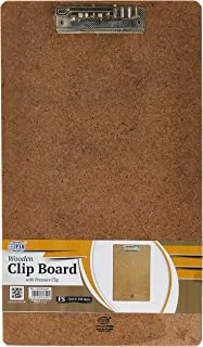 FIS Wooden Pressure Clip Board, F4 Size, Multicolor
