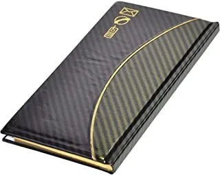 FIS FSAD12X24AGN 60 Sheets Arabic Address Book with PVC Cover Gilding, 120 mm x 240 mm Size, Black