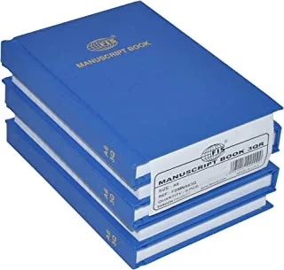 FIS 8mm Single Ruled 144 Sheets Manuscript Books 5-Pack, 3 Quire Size, Blue