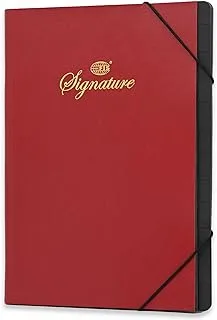 FIS FSCLSC12RE غلاف كتاب مميز مكون من 12 قسمًا ، مقاس 240 × 312 مم ، أحمر
