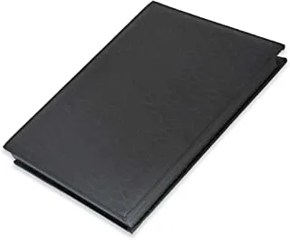 FIS FSCL18BKD1 18 Sheets Italian PU Cover Signature Book with Gift Box, 240 mm x 340 mm Size, Black