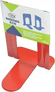 FIS Metal Body Bookend 2-Pieces, 190 mm x 152 mm x 210 mm Size, Red