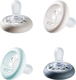 Tommee Tippee Breast-Like Pacifier, Skin-Like Texture, Symmetrical Design, BPA-Free Binky, 0-6m, 4-Count