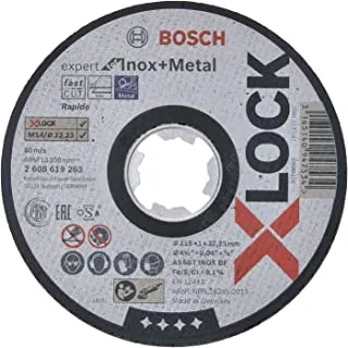 BOSCH - X-LOCK expert for inox+metal straight cutting disc, For small angle grinders,1 piece, 115 mm Diameter