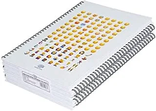 دفتر ملاحظات مكون من 100 ورقة بغطاء صلب لولبي من FIS FSNBSA41904 5 قطع ، مقاس A4